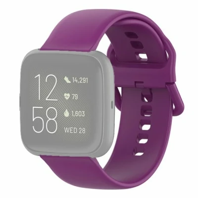 Afbeelding van Fitbit Versa 1 / 2 &amp; Lite siliconen sportbandje met gespsluiting Paars Maat: Large