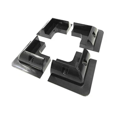 Afbeelding van enjoy solar Set van 4 zonnepaneelhoeken, ABS bevestigingshoeken, zwart, ideaal voor campers, boten, caravans, boten