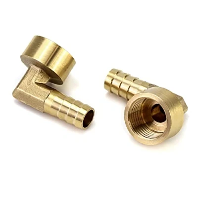 Afbeelding van QWORK 90 graden bocht messing, messing slangmondstuk, 12mm x G1 / 2, 2 stuks