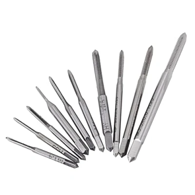 Afbeelding van 10 Stuks Schroefdraadboor, Schroefdraadsnijgereedschapset HSS Metrische Rechte Buis M1 M1.2 M1.4 M1.6 M1.7 M1.8 M2 M2.5 M3 M3.5