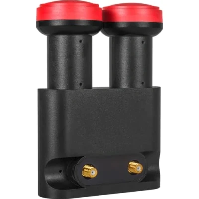 Afbeelding van MegaSat Diavolo Twin LNB monoblock Aantal gebruikers: 2 Feed opname: 40 mm vergulden aansluiting, Weerbestendig Zwart,