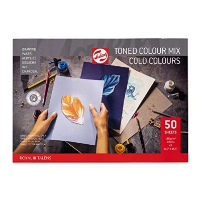 Afbeelding van Talens Gekleurd Tekenpapier, Koude Kleuren, Ft A3 Tekenpapier