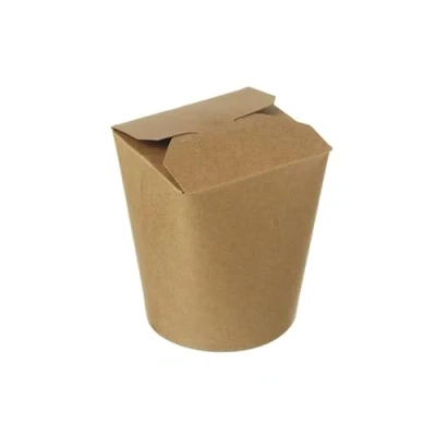 Afbeelding van KURTT Asia foodbox Noodle Box Asian Food Wok to go beker Bruin lunchbox maaltijdbox maaltijd take away 50 stuks, 26oz 750ml