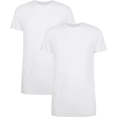 Afbeelding van Comfortabel &amp; Zijdezacht Bamboo Basics Ruben Bamboe T shirts (Multipack 2 stuks) Heren Ronde Hals Korte Mouwen Long Fit Wit S