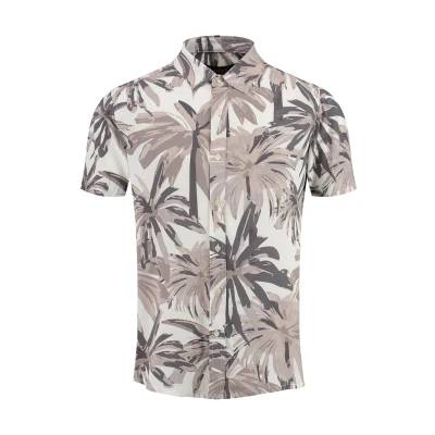 Afbeelding van Key Largo MSH CASA Patterned Overhemd, Heren, Maat: Medium, White grey