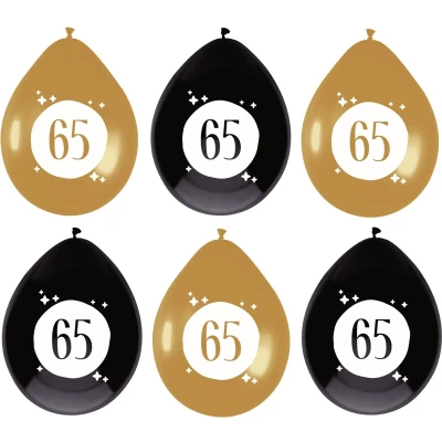 Afbeelding van Ballonnen 65 jaar Festive Goud 30cm 6 stuks