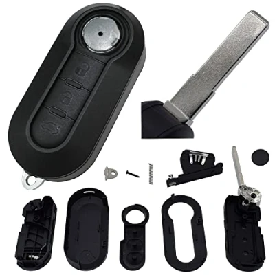 Afbeelding van Klapsleutel behuizing radiosleutel afstandsbediening autosleutel blanco geschikt voor Opel FIAT 500 Ducato Punto Peugeot Boxer Citroen Jumper