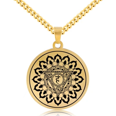 Afbeelding van Keel Chakra (Vishuddha) Ketting Goudkleurig Talisman Roestvrij Staal Spiritueel Cadeau Pax Amare