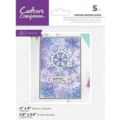 Afbeelding van CC 3D Embossingfolder/Snijmal/Clearstamp Winter Snowflakes