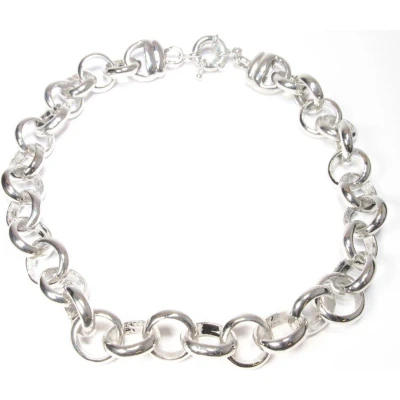 Afbeelding van Behave Schakel ketting jasseron zilver kleur 48 cm