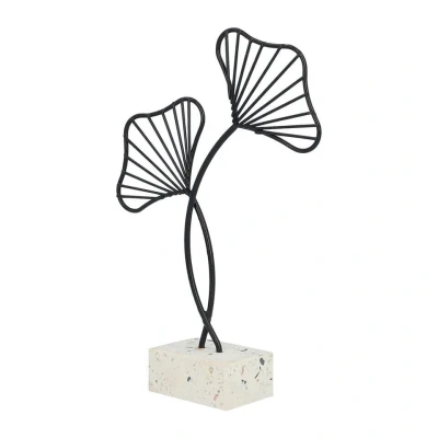 Afbeelding van QUVIO Ginkgo blad op standaard Woondecoratie Zwart