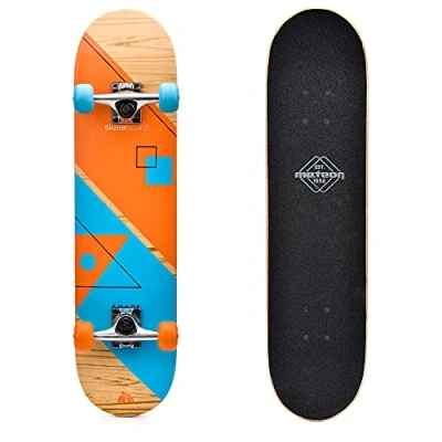 Afbeelding van Compleet Retro Houten Skateboard Ideaal voor Kinderen en Tieners Jongens Meisjes Miniboard met Print Cruiser board