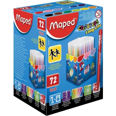 Afbeelding van Maped viltstift Color&#039;Peps 72 stiften in een kartonnen doos (classpack)