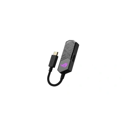 Afbeelding van ROG Clavis USB C to 3.5 mm gaming DAC with AI Noise Canceling Mic, MQA rendering tech, ESS 9281 QUAD DAC, audio amplifier and Aura Sync. is compatible PCs, mobile devices laptops