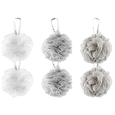 Afbeelding van Lifeforce douche spons set van 6, Extra groot luffa spons, Badborstel, Mesh spons,Badluifel, Lichaamsborstel, Dikke &amp; luxueuze kleuren