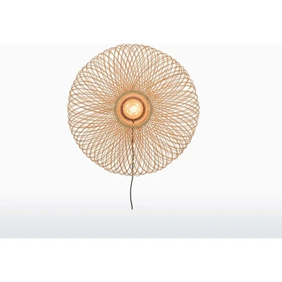 Afbeelding van GOOD&amp;MOJO Wandlamp Cango Bamboe Ø60cm Bruin