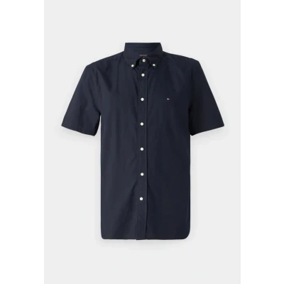 Afbeelding van Tommy Hilfiger FLEX Solid Overhemd, Heren, Maat: XS, Desert sky