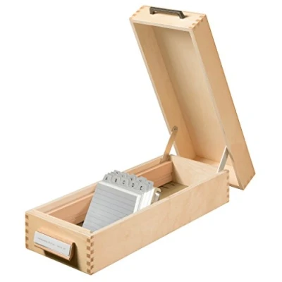 Afbeelding van HAN 1007, Houten kaart archiefdoos A7 landschap, voor 1.500 kaarten, metalen basis/steunplaat, natuurlijk hout