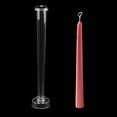 Afbeelding van WANDIC Kaarsvorm, 1 stuk doorzichtige plastic kandelaarvorm, cilindrische vorm voor kerk, Kerstmis, kaarslicht, diner, Valentijnsdag, huisdecoratie, ronde punt