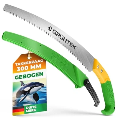 Afbeelding van GRÜNTEK Takkenzaag ORCA 330 mm gebogen Comfortabele snoeizaag Boomzaag met kunststof houder