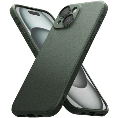 Afbeelding van Ringke Onyx Hoesje Compatibel met iPhone 15 Case, Stevig Verbeterde grip Phone Cover Dark Green