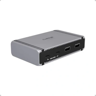 Afbeelding van CalDigit E5 Thunderbolt 5 Element Hub 9 poort, 4 x 5/USB4 v2 poorten, 3 USB A &amp; 2 C 10 Gb/s Single 8K, Dual 6K/8K, Gold 4K @240Hz Displays, 90 W opladen, 0,8 m