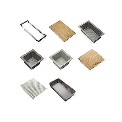 Afbeelding van Franke Universele accessoire all in set 5, snijplank, inzetbakje, afdruipmat en opbergbakje 112.0655.489