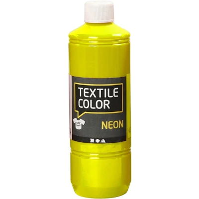 Afbeelding van Creativ Company Textile Color Semi dekkende Textielverf Neon Geel, 500ml