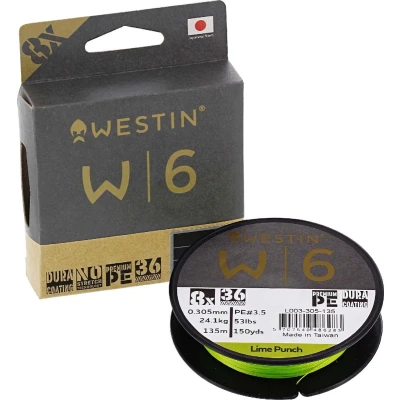 Afbeelding van Westin W6 8 Braid Lime Punch Gevlochten lijn 135m 0,165mm 8,3kg