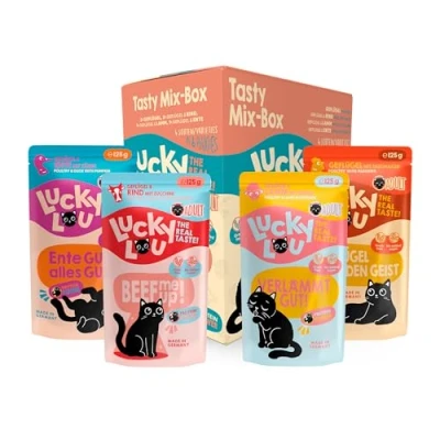 Afbeelding van 6x 125g Lucky Lou Adult Tasty Mix kattenvoer nat
