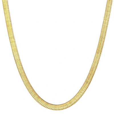 Afbeelding van Platte Ketting Herringbone Edelstaal Goudkleurig Breedte 3 mm Lengte 61 cm