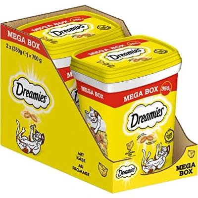 Afbeelding van Dreamies Kattensnacks Kattenlekkernij, Megabox Met Kaas, 2 x 350 g