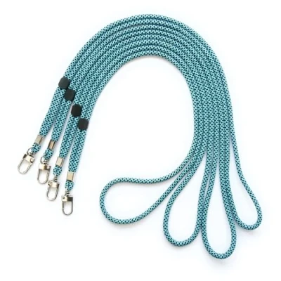 Afbeelding van trage.band® Lange verstelbare draagband/koord met karabijnhaak, 4 stuks zwart blauw