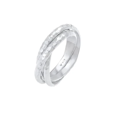 Afbeelding van Elli Twisted Basic Ring, Dames, Maat: 54, Silber