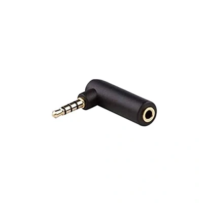 Afbeelding van conecto, Audio adapter, 90 vergulde 3,5mm jack naar jackaansluiting, zwart