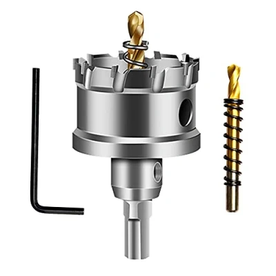 Afbeelding van ASNOMY Wolfraamcarbide getipt gatzaag boor voor hard metaal, 45mm T.C.T gatzaagsnijder met 2 stks Titanium Plated Pilot staal, ijzer, hout, kunststof