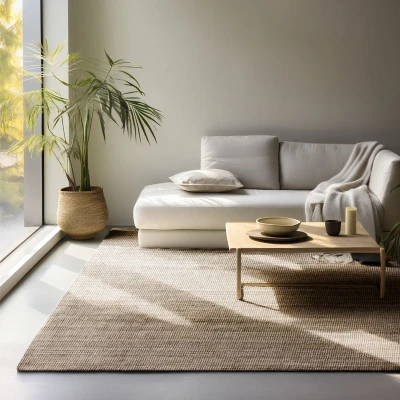 Afbeelding van Handgeweven Jute Vloerkleed 190x280cm Taupe Landelijk 123vloerkleed.nl is de online webshop voor vloerkleden en woonaccessoires.