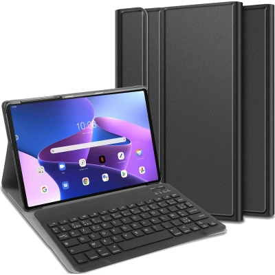 Afbeelding van Cazy Lenovo Tab M10 Plus 3rd Gen hoes met toetsenbord AZERTY Zwart