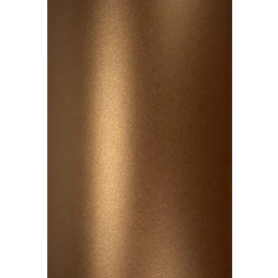 Afbeelding van Netuno 10x parelmoer oud goud knutselpapier DIN A4 21x29,7cm 120g Majestic Casino Gold fijn papier glanzend effect voor bruiloft verjaardag Kerst doop