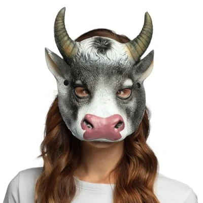 Afbeelding van Boland Halfmasker, dierenmasker met realistische opdruk en elastische band, ideaal voor dierenkostuums carnaval, Halloween of een themafeest