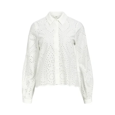 Afbeelding van Object Objbitten Overhemdblouse, Dames, Maat: 34, Cloud dancer
