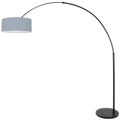 Afbeelding van Steinhauer Booglamp Sparkled light zwart met lichtblauwe kap 3929ZW