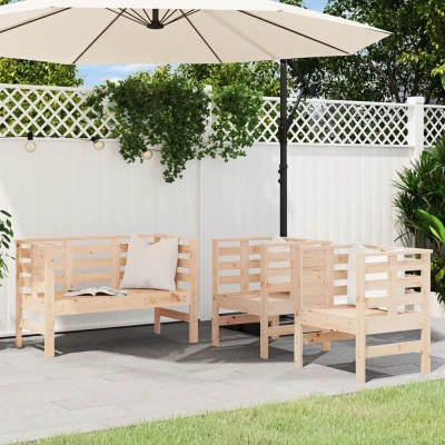 Afbeelding van 3 delige Loungeset massief grenenhout