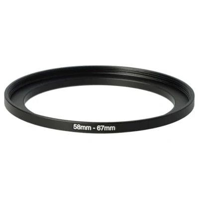Afbeelding van vhbw Step Up ring adapter van 58 mm naar 67 voor cameralens filteradapter, metaal, zwart