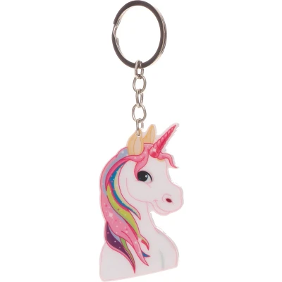 Afbeelding van sleutelhanger unicorn eenhoorn regenboog metaal rainbow uitdeelcadeau