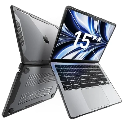 Afbeelding van Supcase, Volledige hoes voor MacBook Air 15 2023 Schokbestendig, Doorzichtig zwart