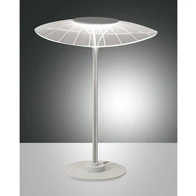 Afbeelding van Fabas Luce LED tafellamp Vela, wit/transparant, 36cm, acryl, dimmer
