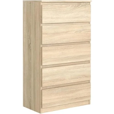 Afbeelding van MebLocker Commode met 5 laden, ideaal voor woonkamer, slaapkamer, kinderkamer, tienerkamer en kantoor, moderne elegante oplossing stijlvolle opslag organisatie (Sonoma eiken)
