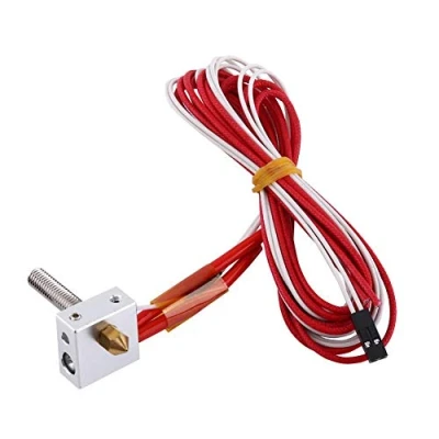 Afbeelding van Hotend Extruder Kit, 0,4 mm nozzle 3D printer verwarmingsblok, MK8 Hot End printeraccessoires gemaakt van aluminium, roestvrij staal en messing
