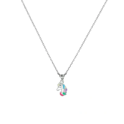 Afbeelding van Collier Eenhoorn 36 + 4 Cm Zilver Gerhodineerd